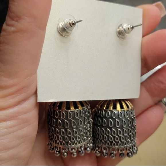 Blossom and Birdcage Earrings, Two Tone, Bold - Picture 4 of 4